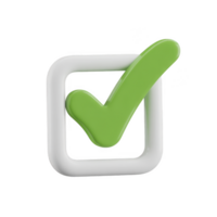 verde Verifica marca dentro uma branco quadrado isolado em transparente fundo para aprovação, sucesso, ou tarefa conclusão dentro digital Projeto png