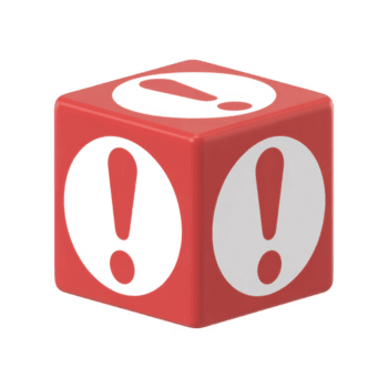 rood kubus met wit uitroep Mark geïsoleerd Aan transparant achtergrond, een symbool van Gevaar, waarschuwing, aandacht, en potentieel problemen png