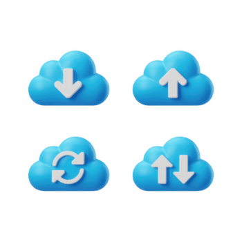 nuvem Informática conceito com download, carregar, sincronizar, e transferir ícones isolado em transparente fundo para dados armazenamento e rede conexão png
