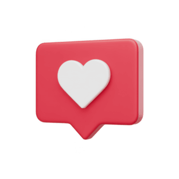 3d piace notifica icona con cuore isolato su trasparente sfondo per sociale media e Rete comunicazione applicazione design png