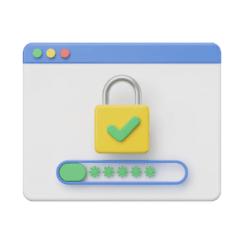 Password login interface with padlock icon isolated on transparent background for design png