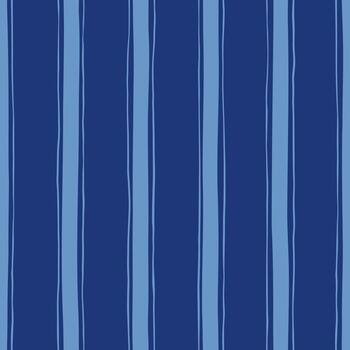 sin costura raya modelo con alterno amplio y Delgado mano dibujado ligero azul líneas en profundo azul antecedentes para vestir y textiles vector