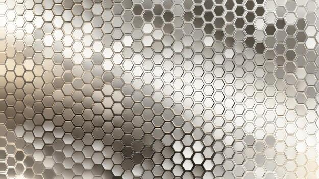 Seamless minimalist metallic surface with hexagonal pattern and smooth reflections photo