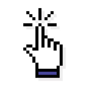 Hand Cursor pixel art mouse pointer click vector