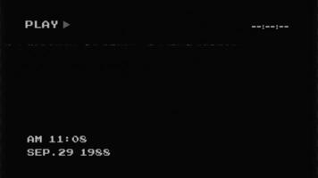 vhs gammal videokamera skärm täcka över med statisk ljud slinga animering video