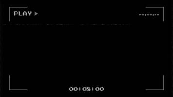 Analog VHS Recorder Play Screen with Static Noise and Timer video