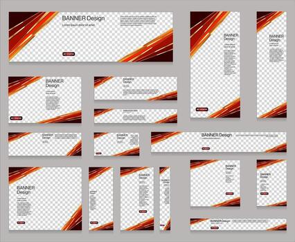 colección de negocio web pancartas vistoso modelo diseño con texto espacio valores ilustración vector