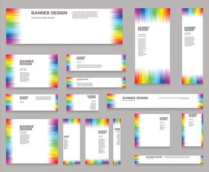 colección de negocio web pancartas vistoso modelo diseño con imagen y texto espacio valores ilustración vector