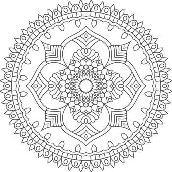 Intricate Mandala Design with Symmetrical Patterns A Beautiful Blend of Spiritual Art and Geometric Precision in Ornamental Circle vector