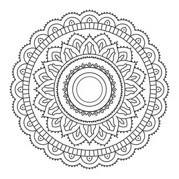 Intricate Mandala Design Featuring Floral and Geometric Patterns Creating a Symmetrical and Harmonious Visual Art Piece vector