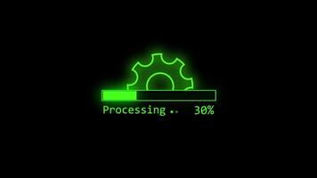 Processing bar loading animation 0 to 100 percent system Processing Complete. video