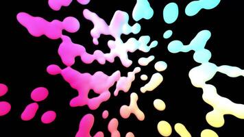 abstrato colorida bolhas espirrando e transformando em Preto fundo video