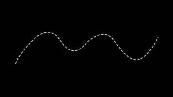 Animated dotted line graph showing fluctuations on black background video