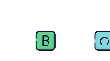 alphabet blocks, ABC color line animated icon isolated on white background video