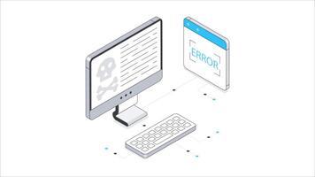 hacking erro isométrico animação. mp4 Arquivo video