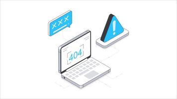 rede erro isométrico animação. mp4 Arquivo video