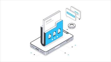 ragnatela monitoraggio isometrico animazione. mp4 file video