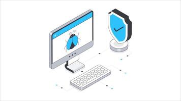 seguro dados compartilhar isométrico animação. mp4 Arquivo video