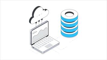 nuvem dados armazenamento isométrico animação. mp4 Arquivo video