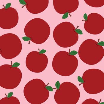 Abstract Red Apple Pattern with Soft Red Background vector