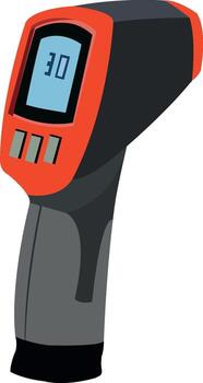 Infrared thermometer showing temperature reading on display vector