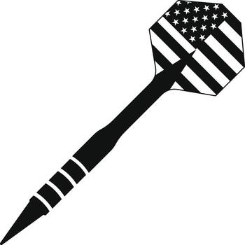 Dart Pin Silhouette, USA Dart Arrow Target Shooting Set, American Flag Dart isolated on white background vector
