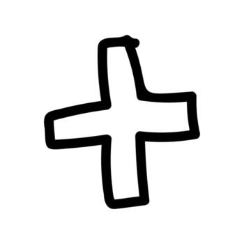 Simple black icon with a theme add button vector