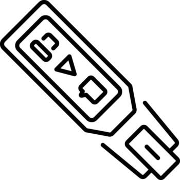 A line style icon depicting a scan reader vector