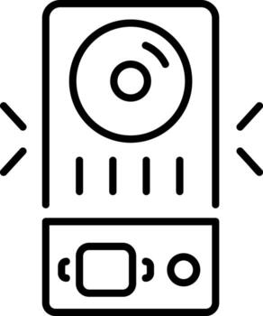 línea estilo icono representando un intercomunicador sistema vector