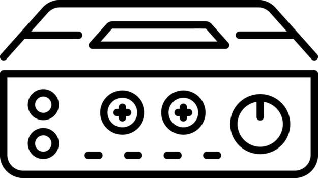 A linear icon showing an audio interface vector