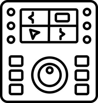 A line style icon showing an editing console. vector