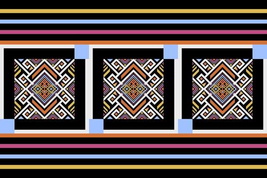 Geometric shapes pattern on black background,abstract background vector