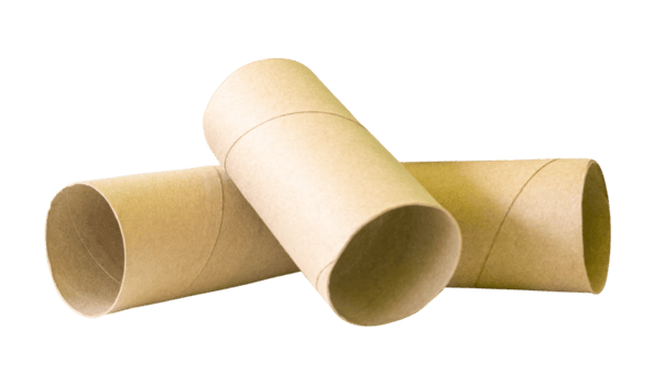 lado ver de pañuelo de papel núcleos o baño papel tubos en apilar aislado con recorte camino en archivo formato png