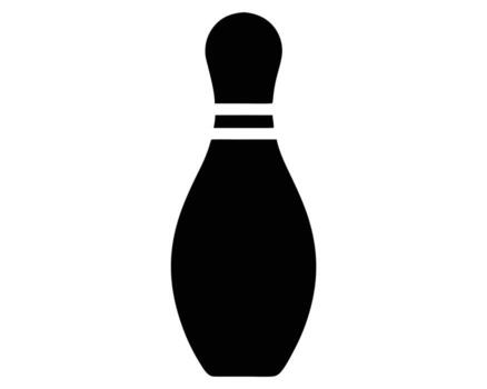 Striking a Pose A Simple Black and White Bowling Pin Illustration for Graphic Design, Game Assets, and Retro Style Projects vector