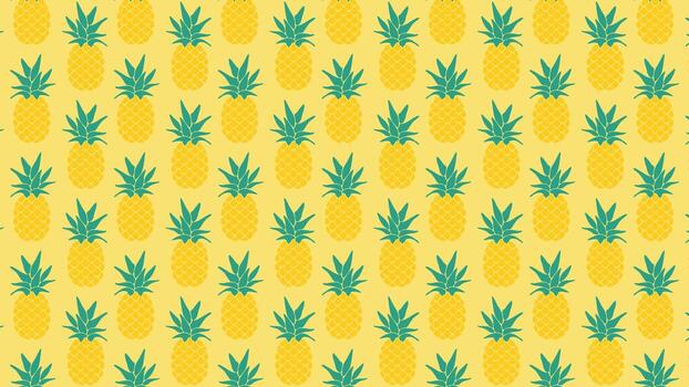 Fun and cute pineapple pattern on a bright yellow background. Perfect as a digital design element, fabric, wrapping paper, or textile print vector