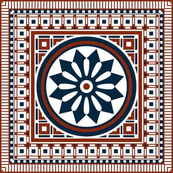 square Assyrian color ornament. Rectangle, border, frame of Mesopatamia, Pattern of the ancient East. vector