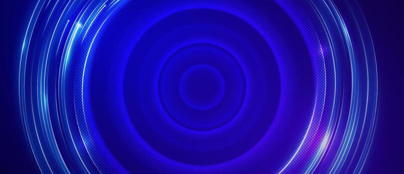 Dynamic concentric blue circles in a futuristic abstract background vector