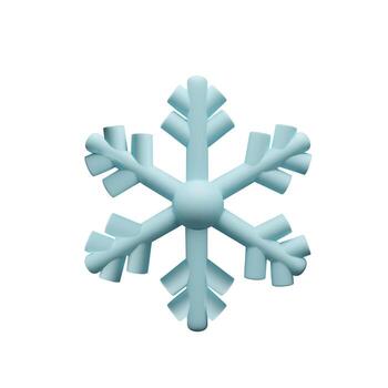 3d frozen snowflake. Meteorology realistic element. symbol of cold, frost. Design element for winter season. Hexagon shape crystal in clay, plastic style vector