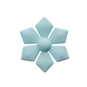3d shuriken snowflake. Meteorology realistic element. symbol of cold, frost. Design element for winter season. Hexagon shape crystal in clay, plastic style vector