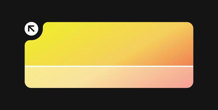 Modern Interface Box with Circular Icon Cutout. Colorful App Mockup Frame on Black Background vector