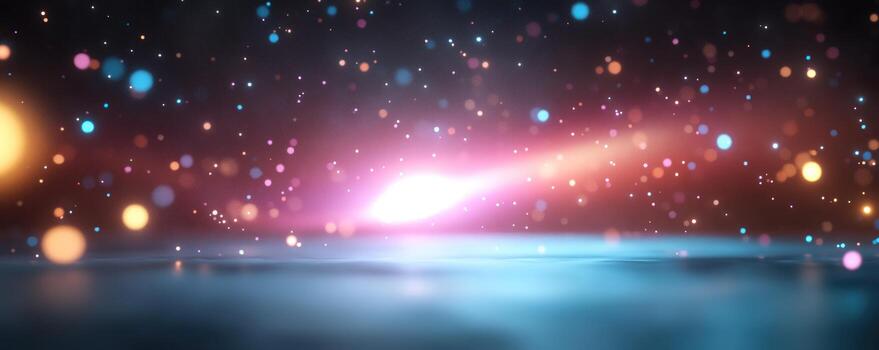 Abstract background with glowing orbs and bokeh lights soft dreamy texture photo