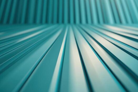 Abstract geometric pattern with parallel lines creating depth illusion in teal and metallic tones photo