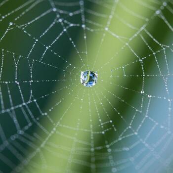 A spider web with a diamond in the center photo