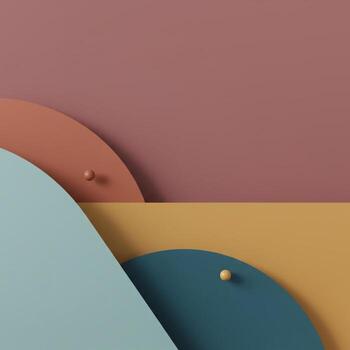 Colorful abstract background with two circles and a triangle photo