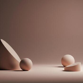 3d rendering of abstract shapes on a light background photo