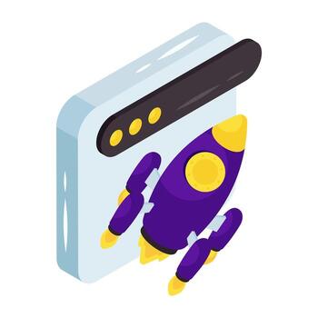 Editable design icon of web launch vector