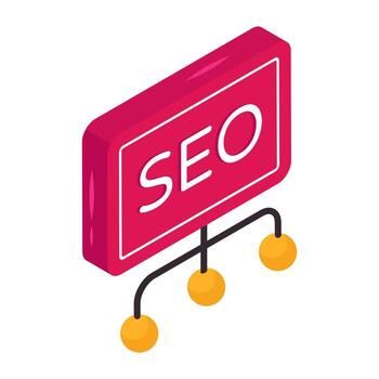 Conceptual isometric design icon of seo network vector