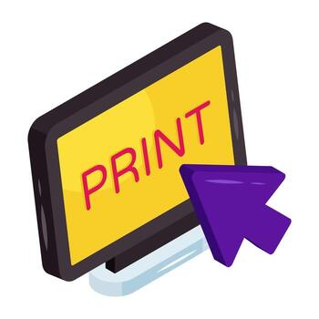 A unique design icon of computer print vector