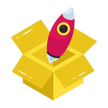 Conceptual design icon of launch product vector