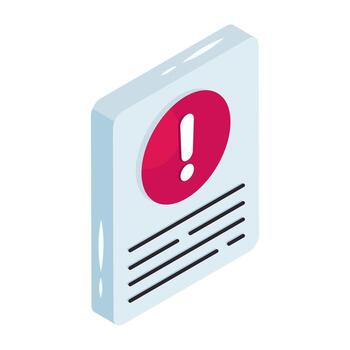Modern Isometric design icon of file error vector